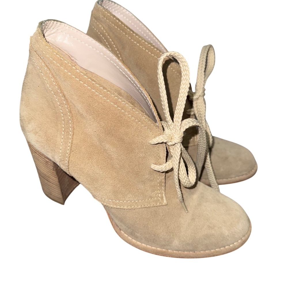 Baldinini Trend Tan‎ Suede Lace Up Ankle Boots Made In Italy 37 Boho - Picture 3 of 5